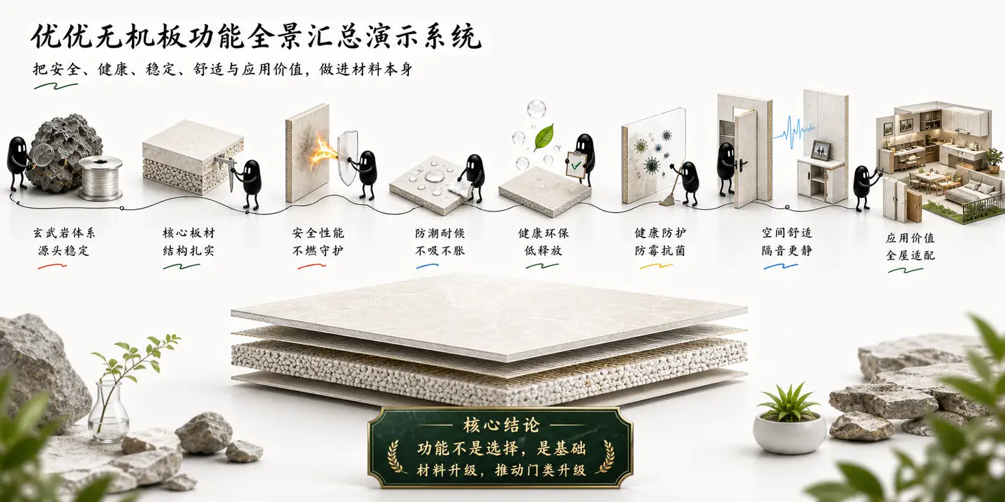优优无机板功能全景汇总演示系统小黑长卷故事图